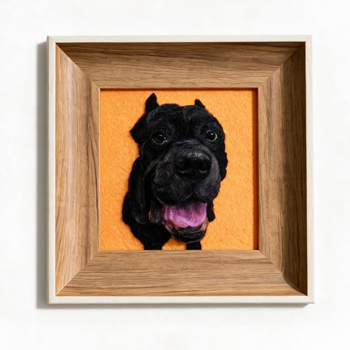 Custom Needle Felted Pet Portrait Artwork | Handmade Wool Fiber Art | Personalized Dog Cat Memory Gift