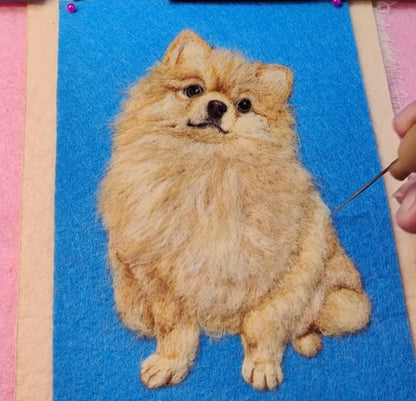 Custom Wool Felt Pet Portrait Frame | Needle Felted Dog Cat Artwork | Personalized Pet Lover Gift