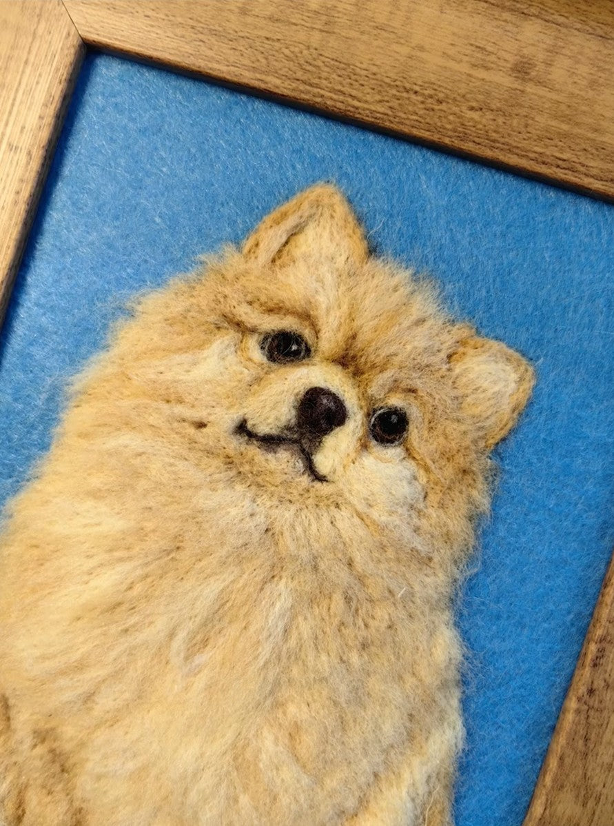 Custom Wool Felt Pet Portrait Frame | Needle Felted Dog Cat Artwork | Personalized Pet Lover Gift