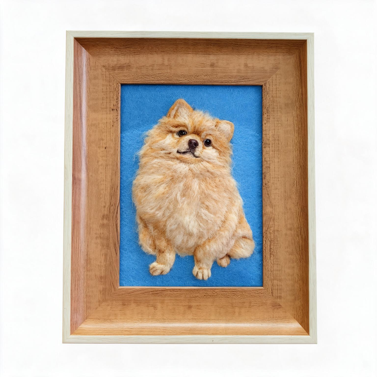 Custom Wool Felt Pet Portrait Frame | Needle Felted Dog Cat Artwork | Personalized Pet Lover Gift