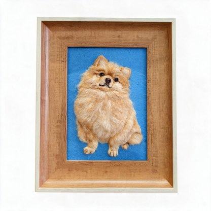Custom Wool Felt Pet Portrait Frame | Needle Felted Dog Cat Artwork | Personalized Pet Lover Gift