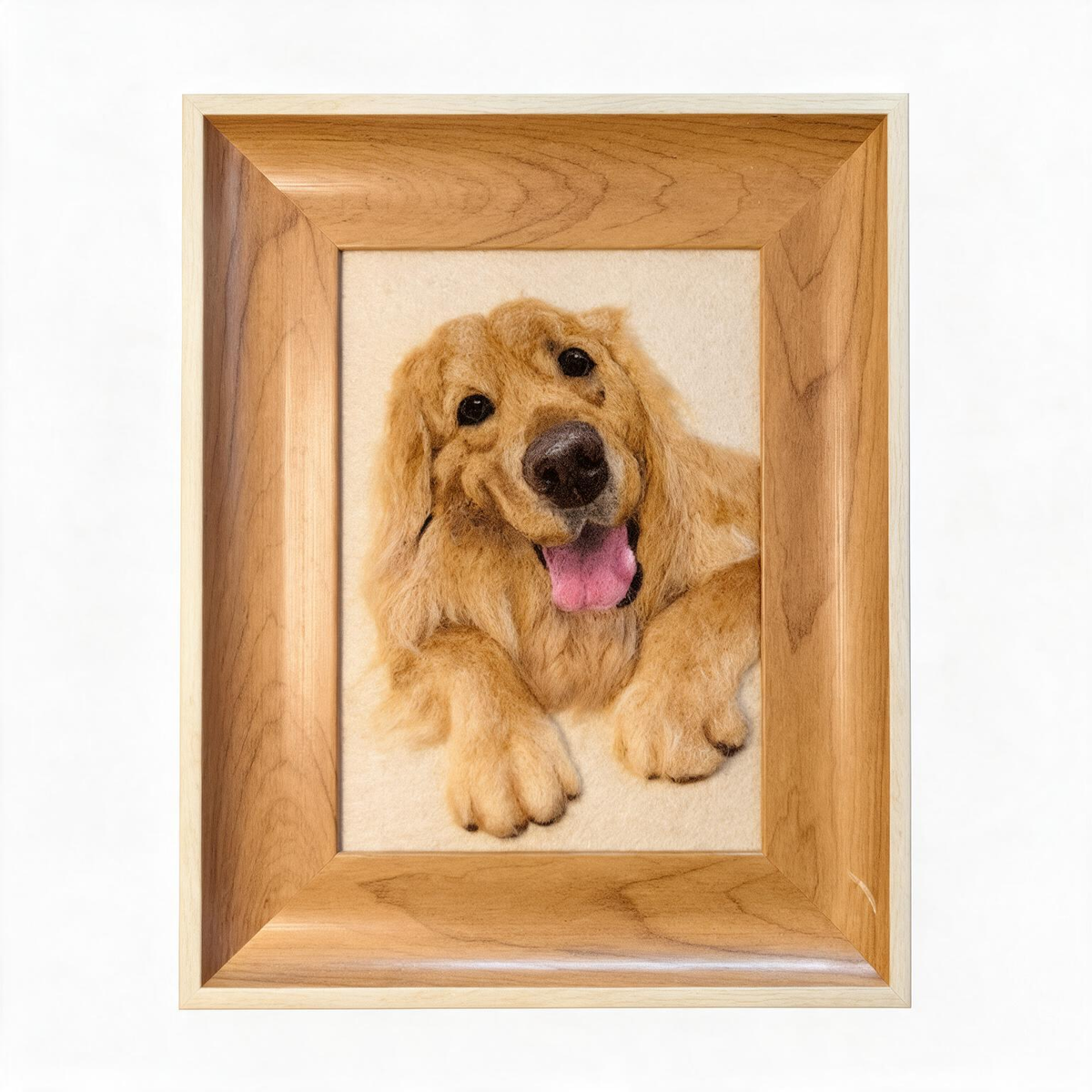 Custom Pet Memorial Portrait | Handmade Wool Felt Dog Cat Frame | Meaningful Gift for Pet Lovers