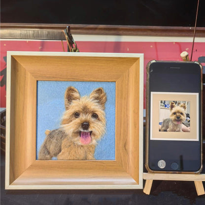 Handmade Wool Felt Pet Portrait | Custom Needle Felted Dog Cat Artwork | Unique Fiber Art Wall Decor