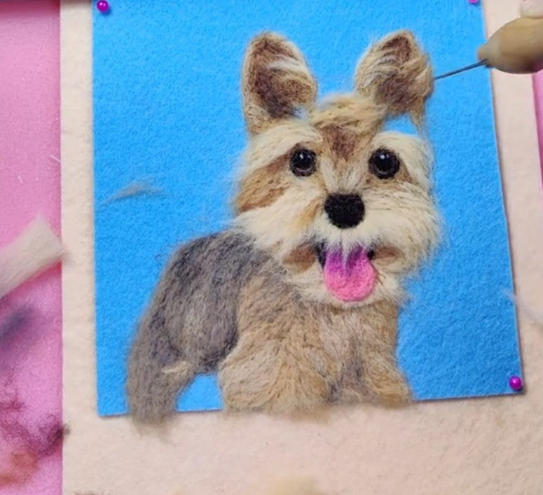 Handmade Wool Felt Pet Portrait | Custom Needle Felted Dog Cat Artwork | Unique Fiber Art Wall Decor