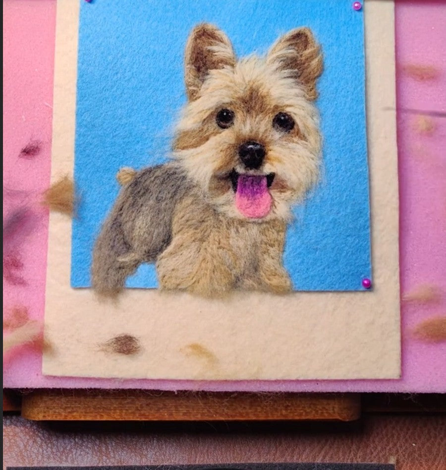 Handmade Wool Felt Pet Portrait | Custom Needle Felted Dog Cat Artwork | Unique Fiber Art Wall Decor