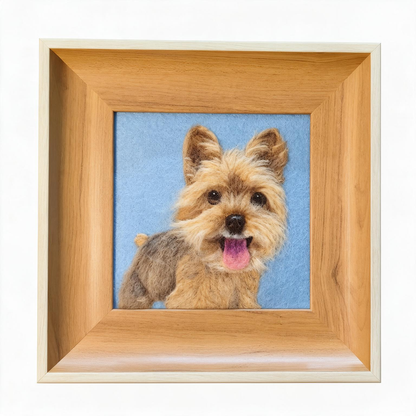 Handmade Wool Felt Pet Portrait | Custom Needle Felted Dog Cat Artwork | Unique Fiber Art Wall Decor