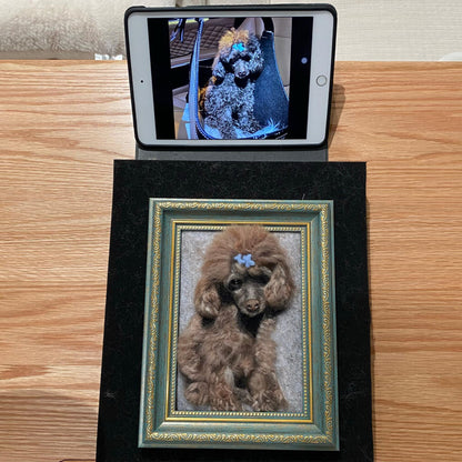 3D Needle Felted Pet Portrait | Custom Wool Dog Cat Shadow Box | Handmade Personalized Pet Memorial Artwork