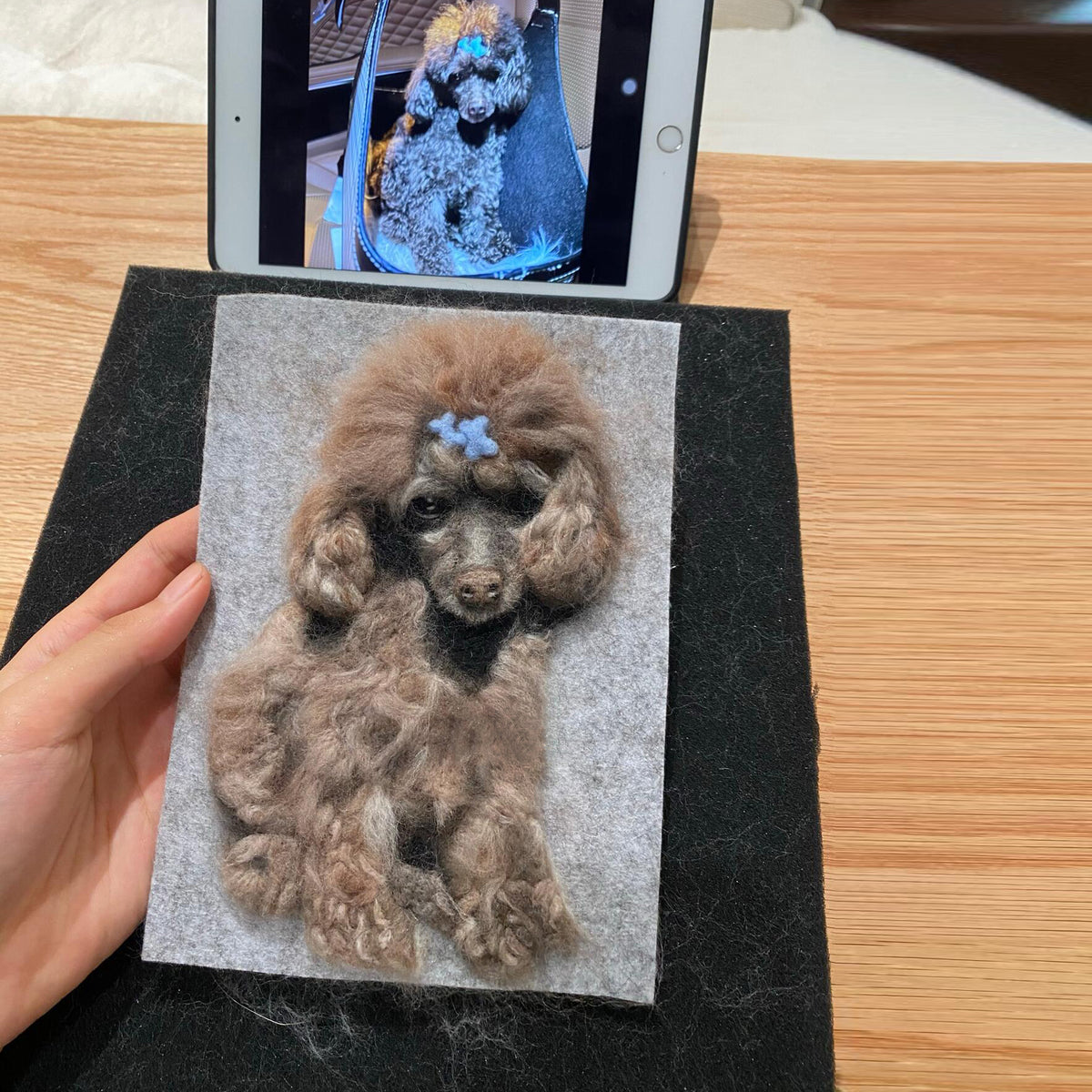 3D Needle Felted Pet Portrait | Custom Wool Dog Cat Shadow Box | Handmade Personalized Pet Memorial Artwork