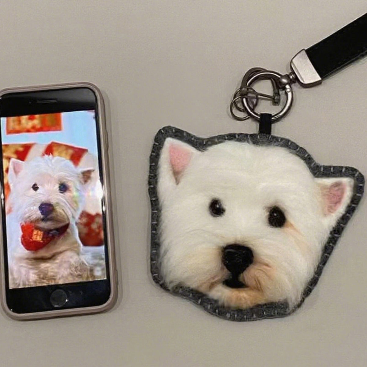 3D Needle Felted Pet Charm | Custom Wool Dog Cat Keychain | Christmas Gift for Pet Lovers（副本）