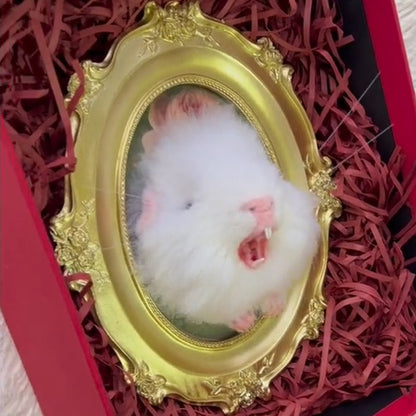 Custom 3D Felt Hamster Portrait | Handmade Needle Felted Small Pet Frame | Unique Gift For Small Pets Lovers