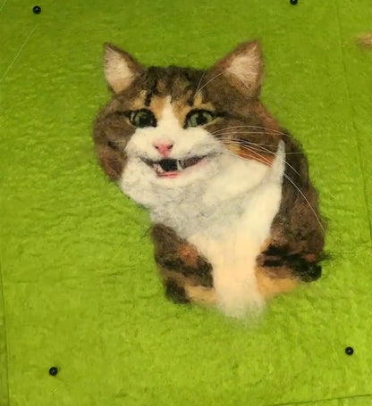 Custom Cat Portrait from Your Photo | Handmade Needle Felted Wool Art | Personalized Cat Keepsake Gift