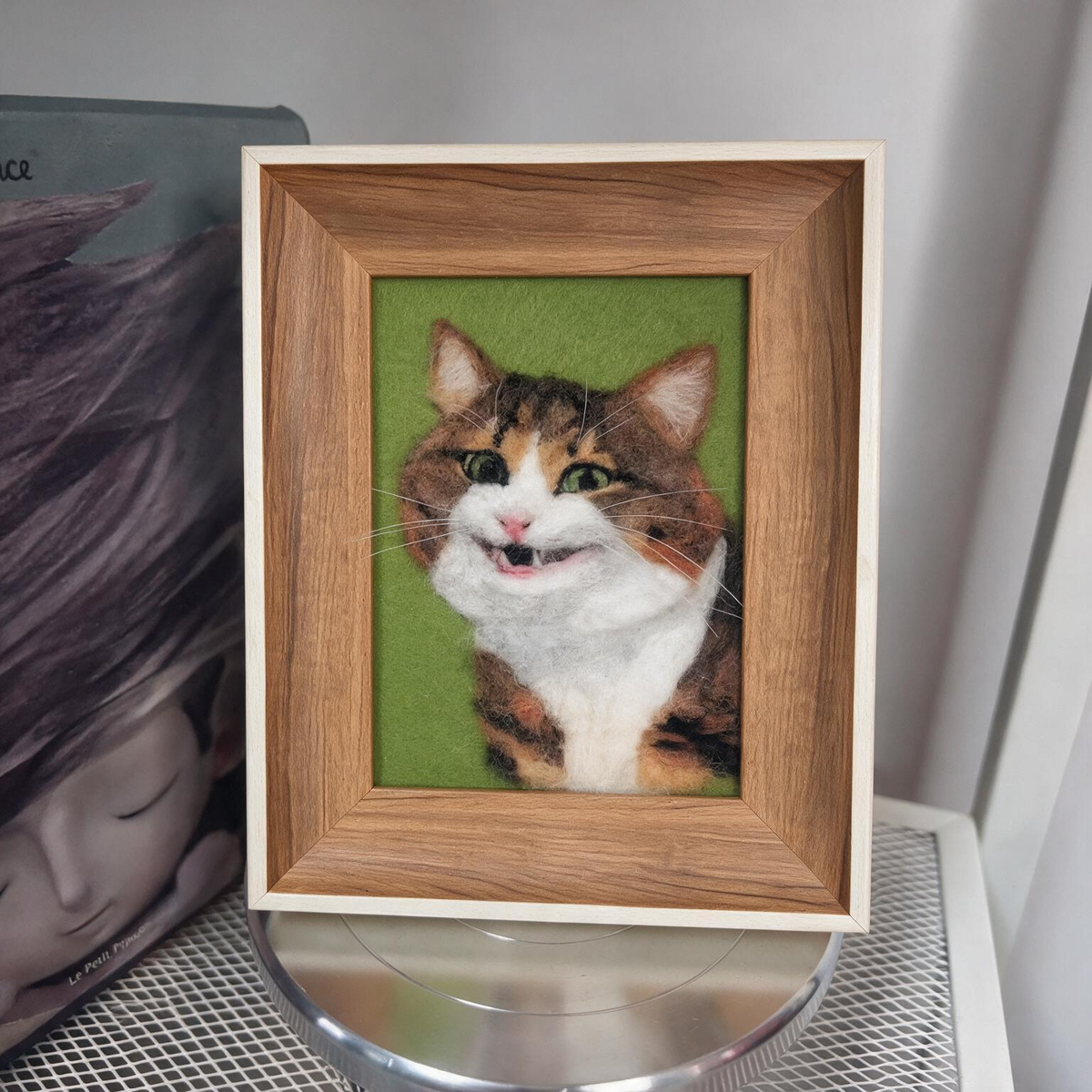 Custom Cat Portrait from Your Photo | Handmade Needle Felted Wool Art | Personalized Cat Keepsake Gift