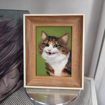 Custom Cat Portrait from Your Photo | Handmade Needle Felted Wool Art | Personalized Cat Keepsake Gift