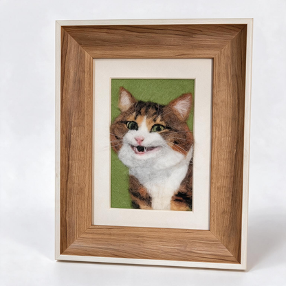 Custom Cat Portrait from Your Photo | Handmade Needle Felted Wool Art | Personalized Cat Keepsake Gift
