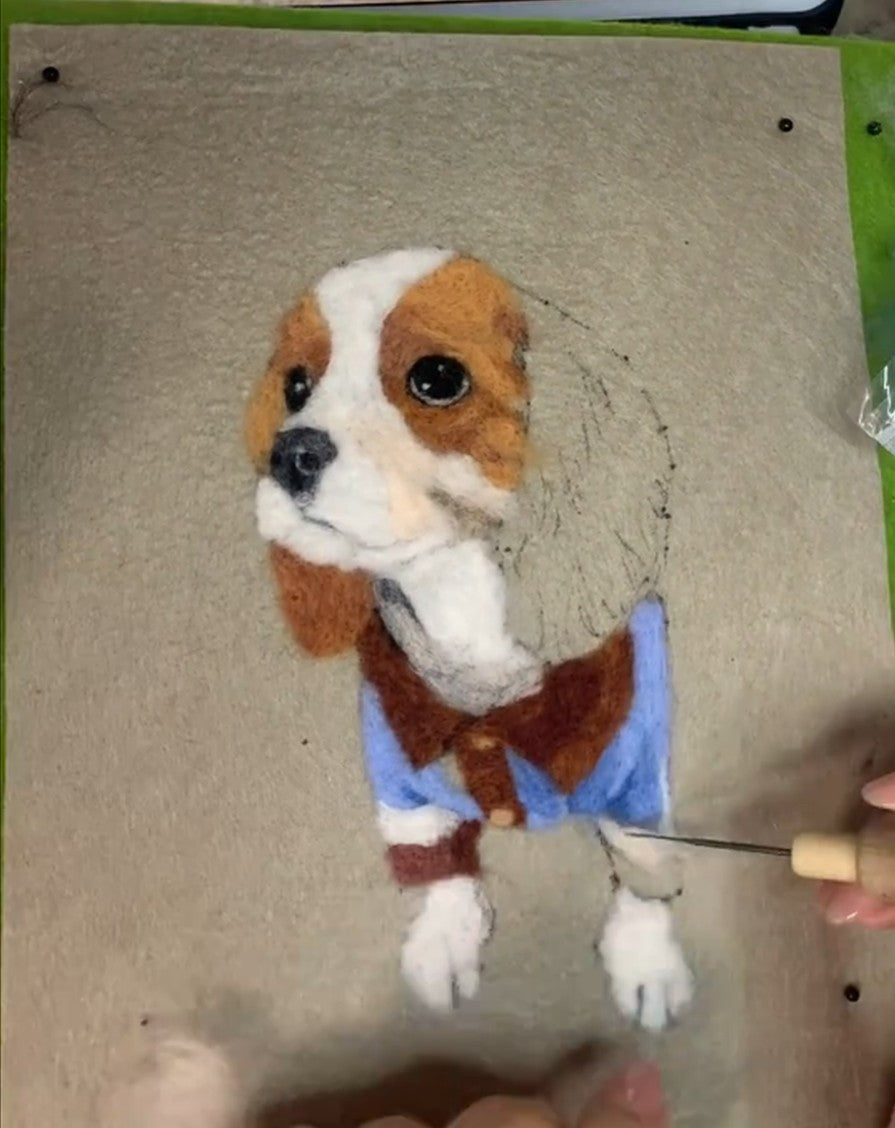 Custom Dog Portrait from Your Photo | Handmade Needle Felted Wool Art | Personalized Pet Keepsake Gift
