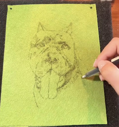 Custom Dog Portrait | Handmade Needle Felted Wool Art | Personalized Pet Keepsake Gift