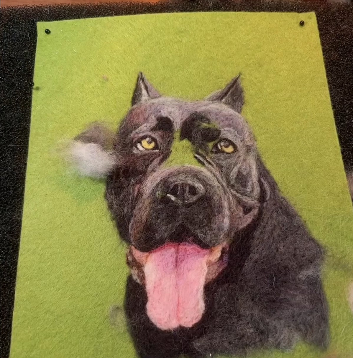 Custom Dog Portrait | Handmade Needle Felted Wool Art | Personalized Pet Keepsake Gift