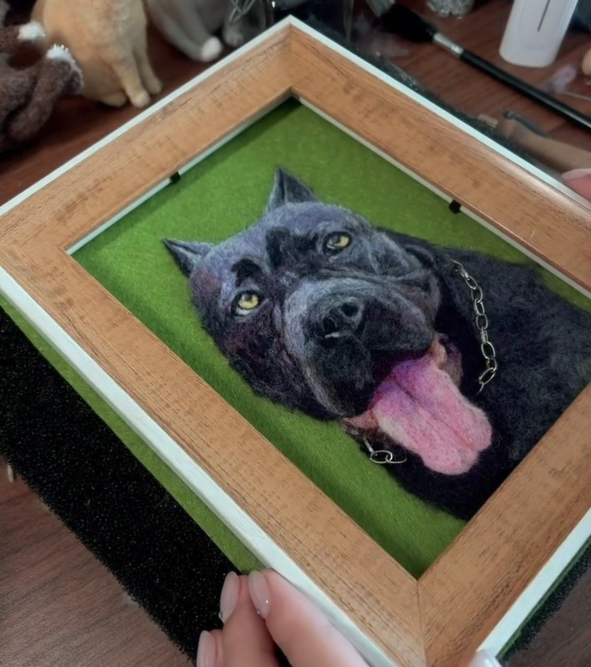 Custom Dog Portrait | Handmade Needle Felted Wool Art | Personalized Pet Keepsake Gift