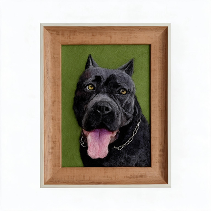 Custom Dog Portrait | Handmade Needle Felted Wool Art | Personalized Pet Keepsake Gift