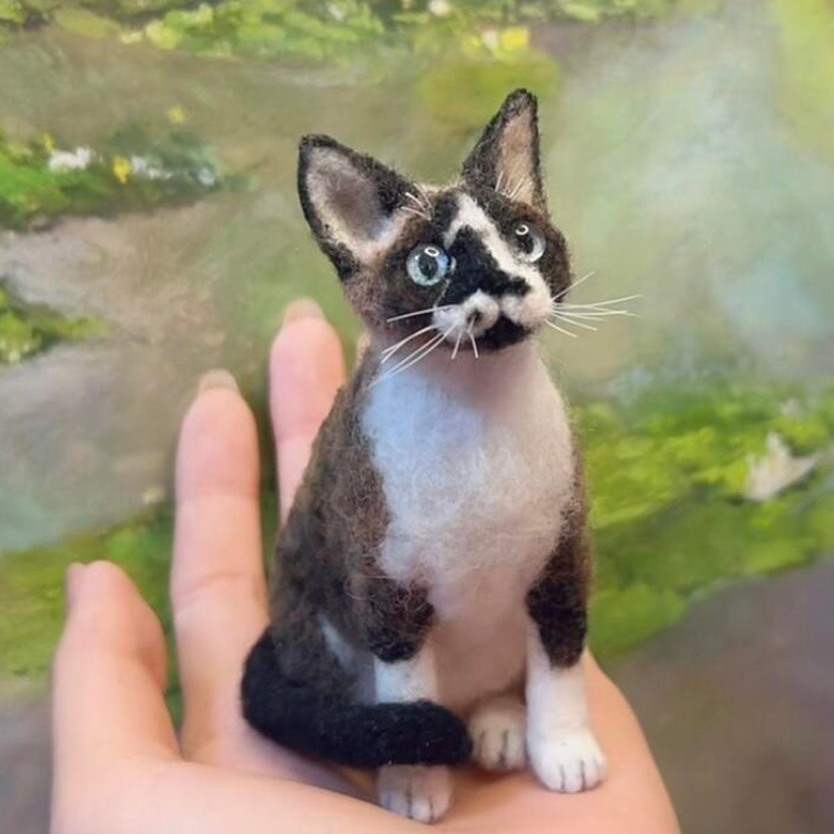 Custom Pet Sculpture | Handmade Wool Dog Cat Figurine | Christmas Gift for Pet Lovers