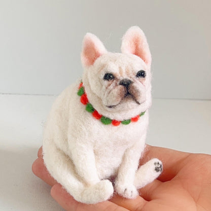 Custom Pet Sculpture | Handmade Wool Dog Cat Figurine | Christmas Gift for Pet Lovers