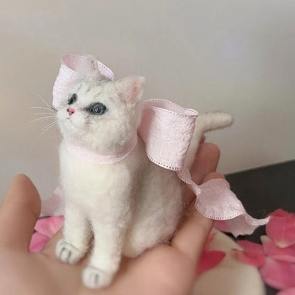 Custom Mini 3D Pet Sculpture | Handmade Wool Dog Cat Figurine | Personalized Pet Memorial Gift