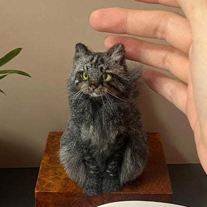 Custom Mini 3D Pet Sculpture | Handmade Wool Dog Cat Figurine | Personalized Pet Memorial Gift