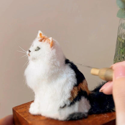 Custom Mini 3D Pet Sculpture | Handmade Wool Dog Cat Figurine | Personalized Pet Memorial Gift