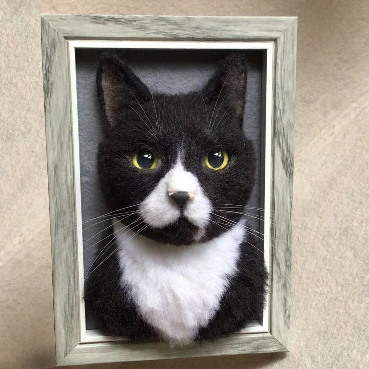 Custom 3D Cat Memorial Gift | Handmade Wool Felt Dog Cat Portrait | Unique Keepsake Gift
