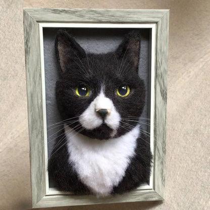 Custom 3D Cat Memorial Gift | Handmade Wool Felt Dog Cat Portrait | Unique Keepsake Gift