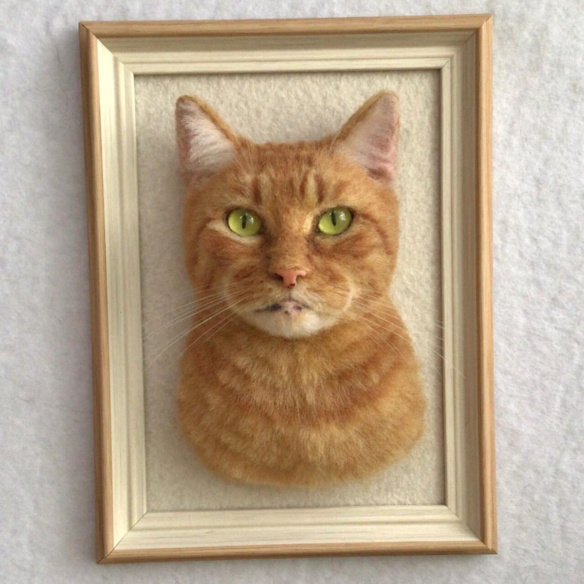 Personalized Pet Memorial Portrait | 3D Needle Felted Wool Dog Cat Frame | Forever Memory Keepsake