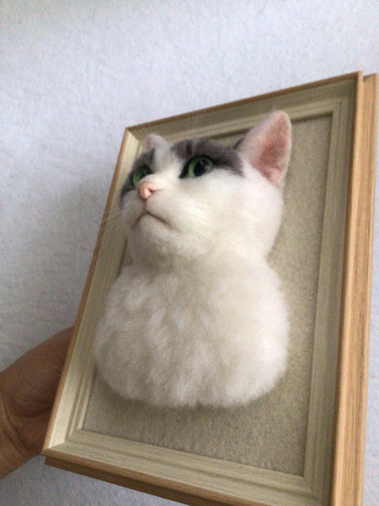 Custom 3D Pet Memorial Artwork | Handmade Wool Felt Dog Cat Portrait | Unique Keepsake Gift