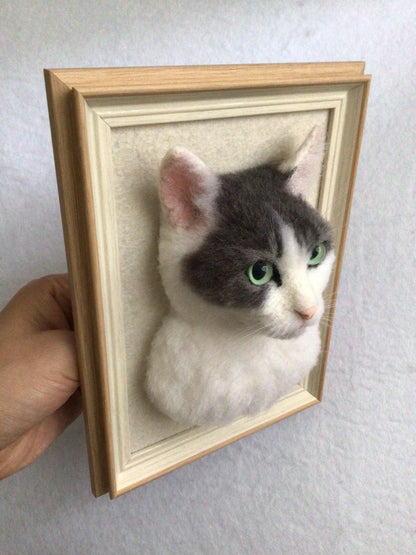 Custom 3D Pet Memorial Artwork | Handmade Wool Felt Dog Cat Portrait | Unique Keepsake Gift