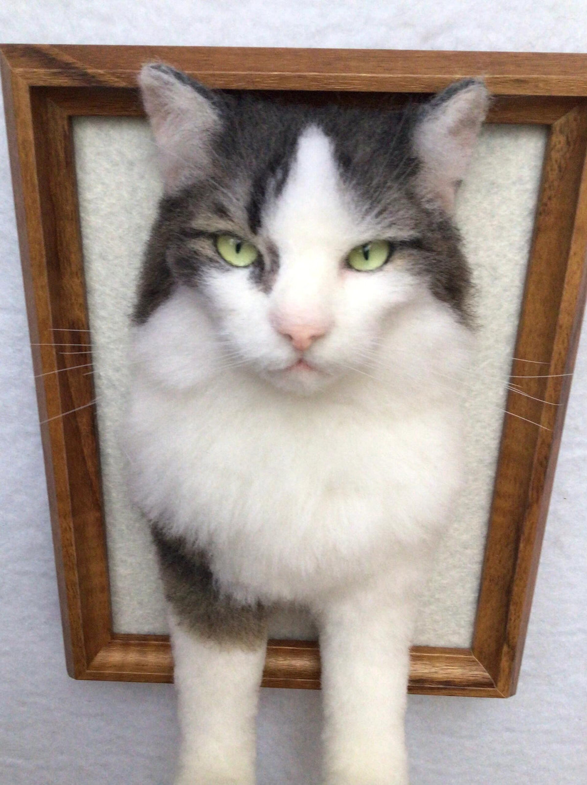 3D Needle Felted Cat Portrait | Custom Wool Cat Portrait | Christmas Gift for Pet Lovers