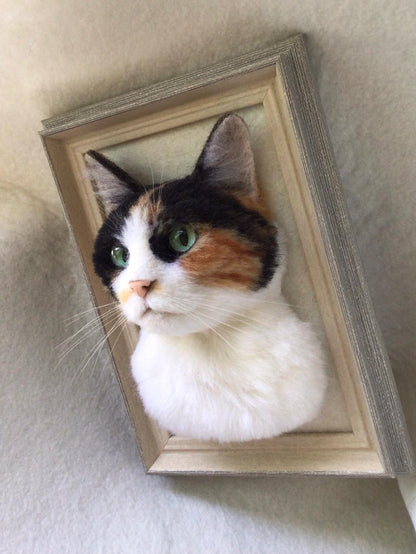 Custom 3D Pet Memorial Artwork | Handmade Wool Felt Dog Cat Portrait | Unique Keepsake Gift