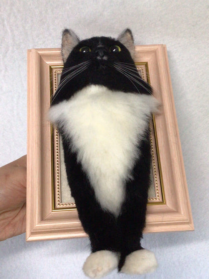 Custom Wool Cat Portrait | 3D Needle Felted Cat Portrait | Christmas Gift for Pet Lovers