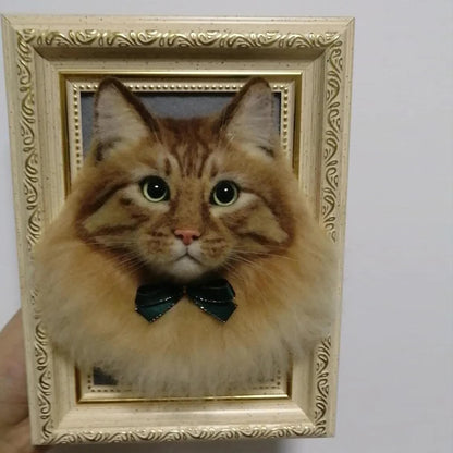 Custom Wool Cat Portrait | 3D Needle Felted Cat Portrait | Christmas Gift Birthday Gift for Pet Lovers