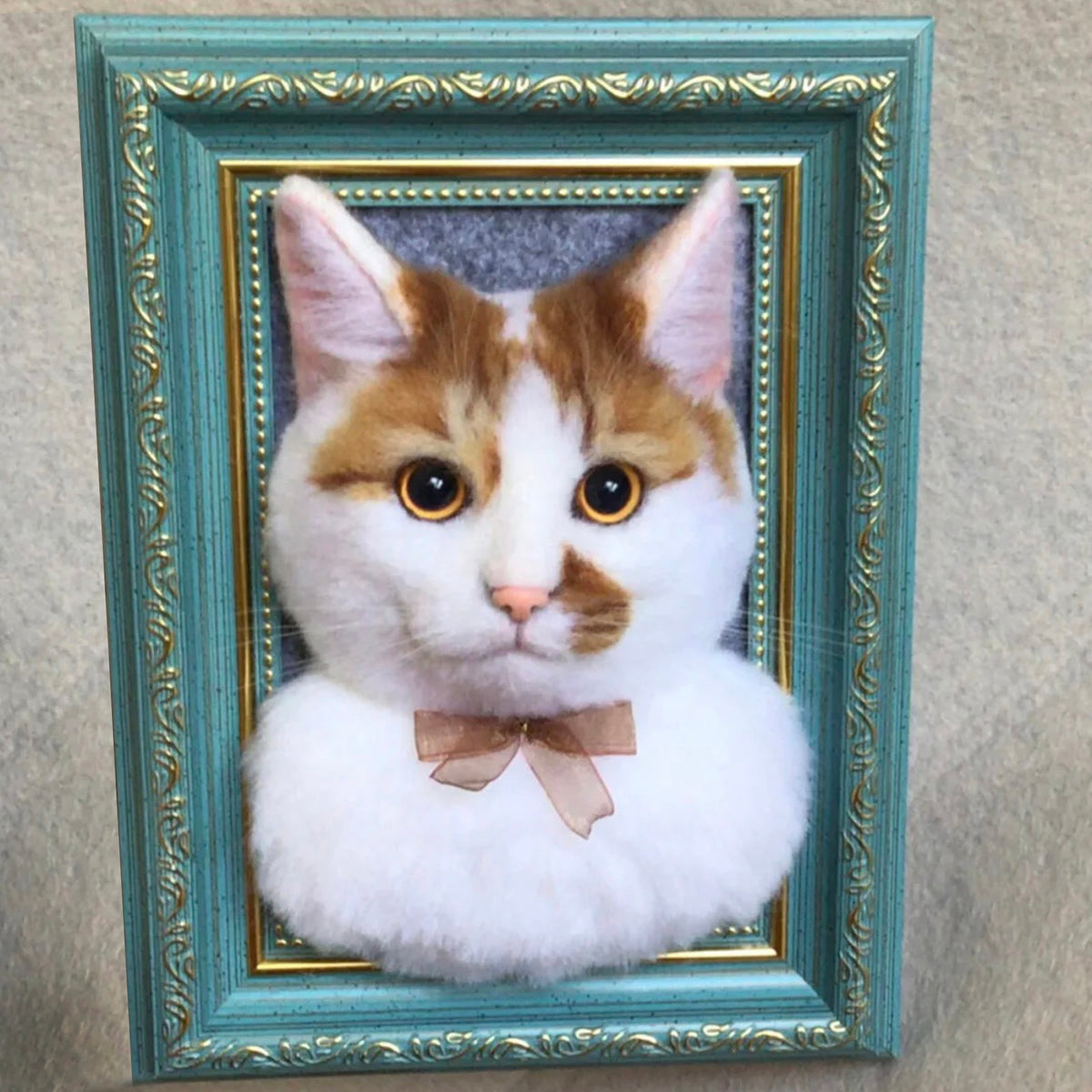 3D Needle Felted Pet Portrait | Wool Felted Cat Portrait | Christmas Gift Birthday Gift for Cat Lovers