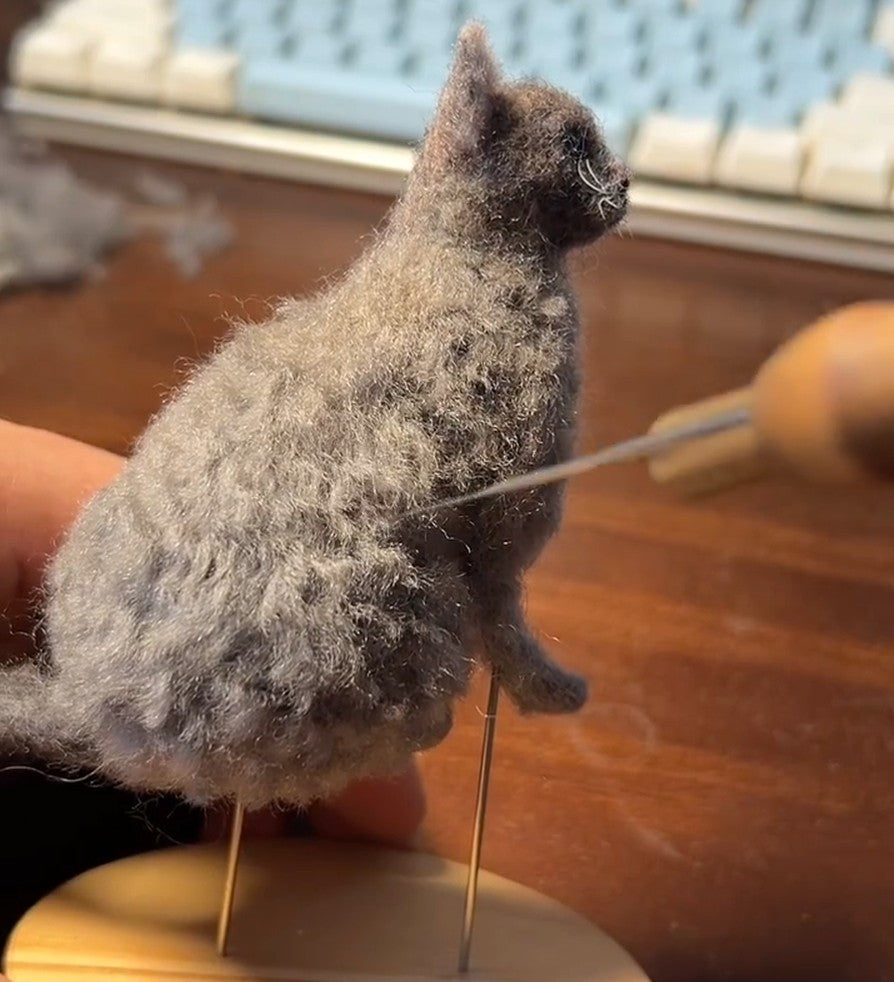 Personalized Cat Sculpture | Custom Mini 3D Wool Figurine | Handmade Pet Memorial Gift