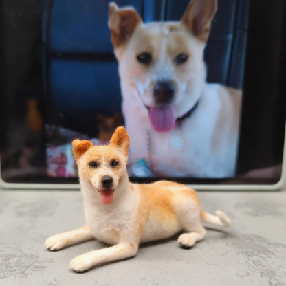 Realistic Miniature Wool Felt Pet Sculpture | Custom Needle Felted Dog Cat Artwork | Handmade Collectible