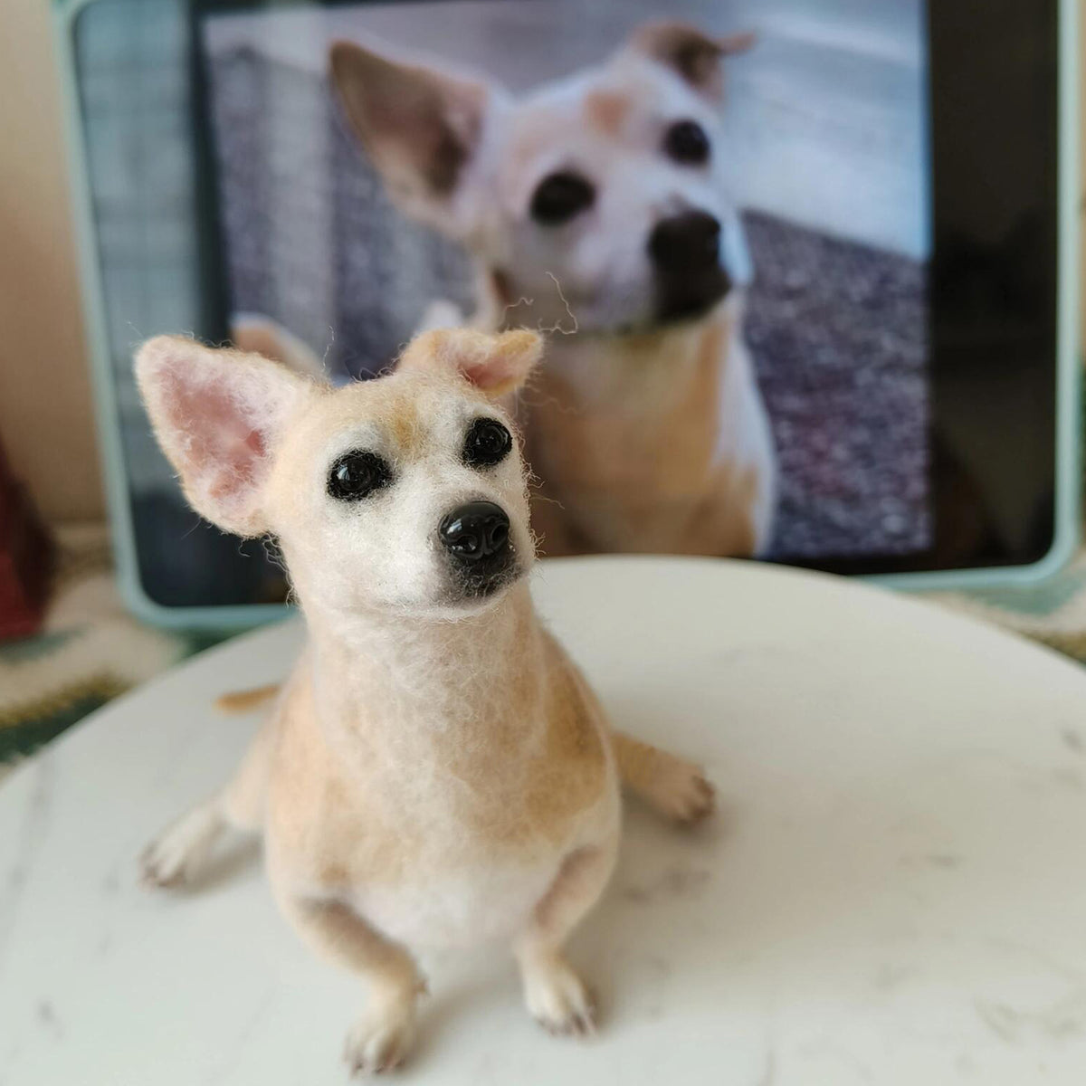 Custom Dog Sculpture | Felted Dog Cat Figurine | Handmade 3D Animal Keepsake Memory Gift