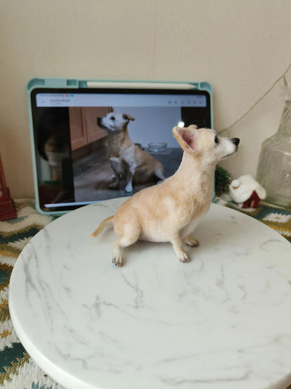 Custom Dog Sculpture | Felted Dog Cat Figurine | Handmade 3D Animal Keepsake Memory Gift