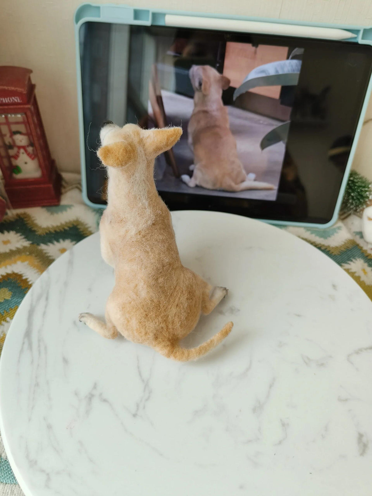 Custom Dog Sculpture | Felted Dog Cat Figurine | Handmade 3D Animal Keepsake Memory Gift