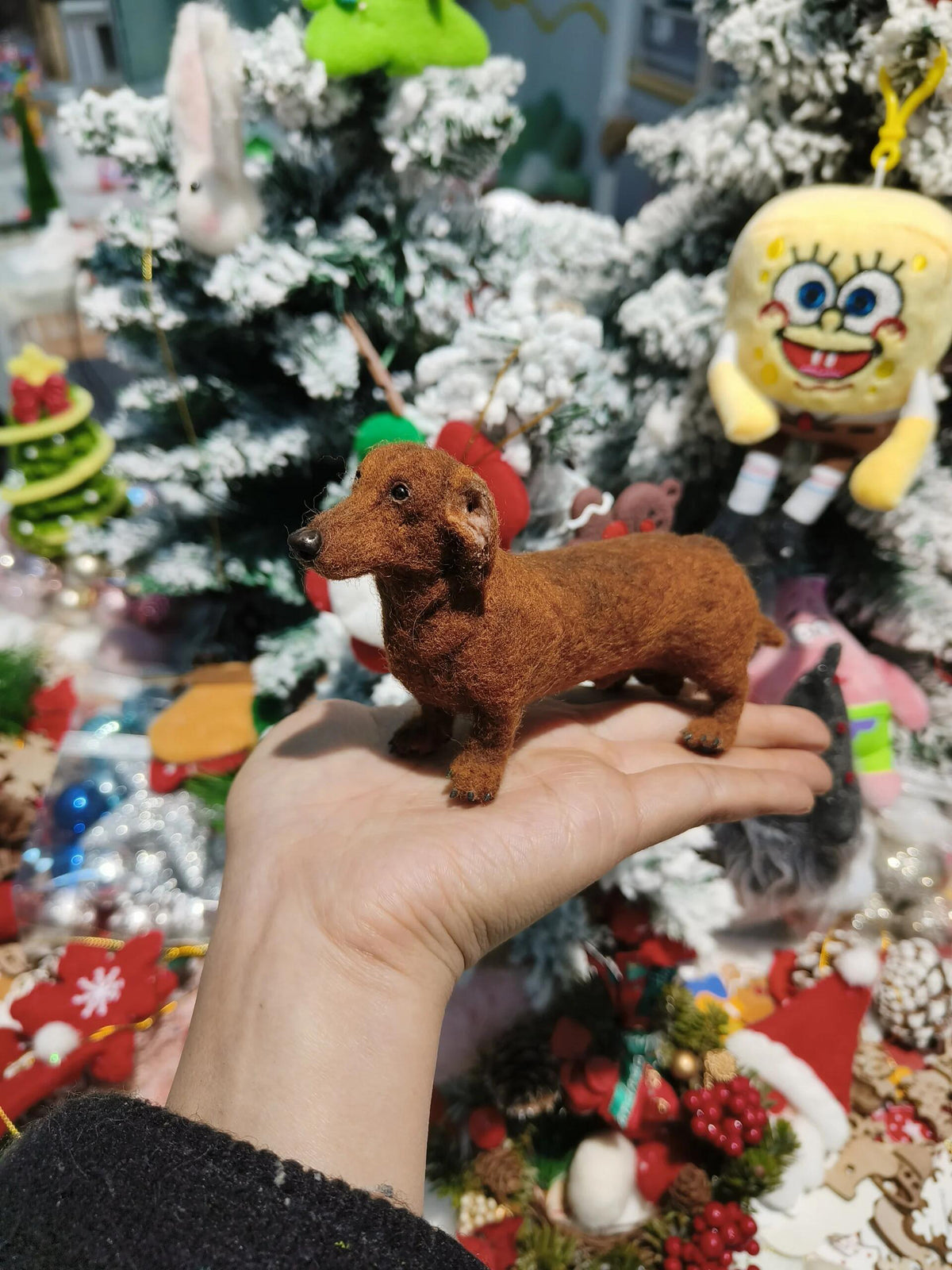 Custom Miniature Needle Felted Pet Sculpture | Handmade Wool Dog Cat Figurine | Christmas Gift for Pet Lovers