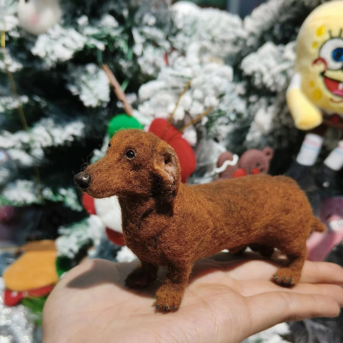 Custom Miniature Needle Felted Pet Sculpture | Handmade Wool Dog Cat Figurine | Christmas Gift for Pet Lovers