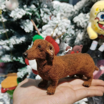 Custom Miniature Needle Felted Pet Sculpture | Handmade Wool Dog Cat Figurine | Christmas Gift for Pet Lovers