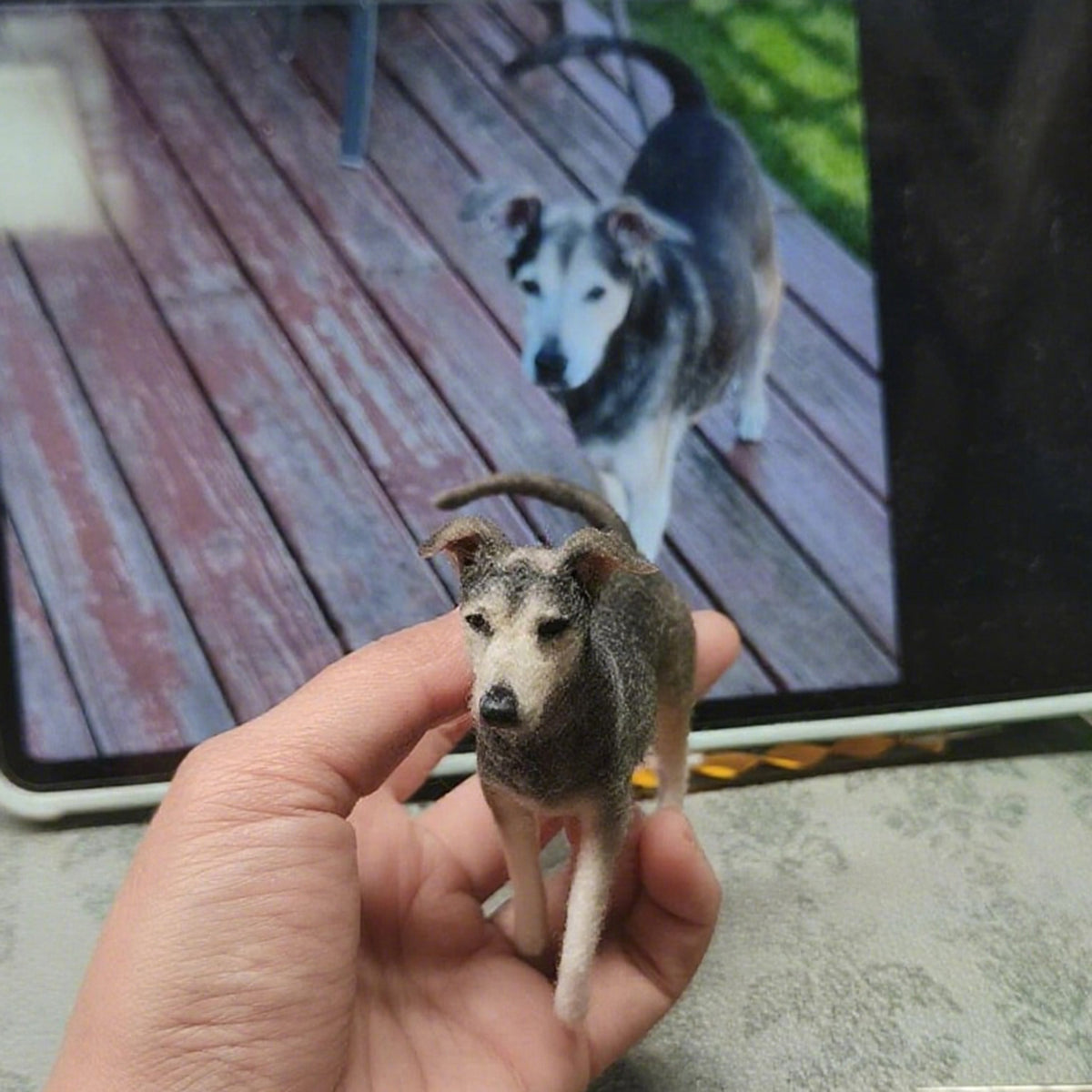 Custom Mini 3D Pet Sculpture | Handmade Wool Dog Cat Figurine | Personalized Pet Memorial Gift