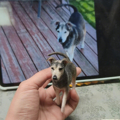 Custom Mini 3D Pet Sculpture | Handmade Wool Dog Cat Figurine | Personalized Pet Memorial Gift