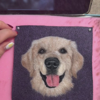 Custom Dog Portrait Felt Keychain | Needle Felted Wool Pet Charm | Handmade Pet Memorial Gift