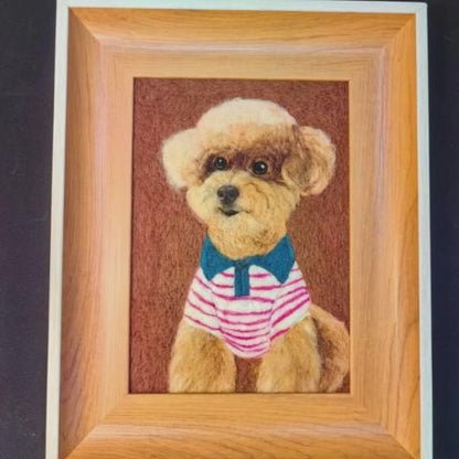 Custom Pet Memorial Portrait | Wool Felt Dog Cat Frame | Handmade Keepsake Gift for Pet Lovers